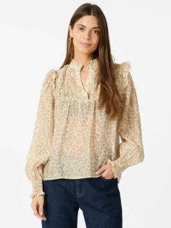 NEO NOIR Selfina Graphic Flower Blouse Off White