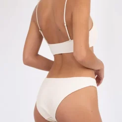 NEO NOIR Skin Sand Crepe Swim Top Ivory