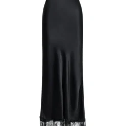 NEO NOIR Veroni Satin Lace Skirt Sort
