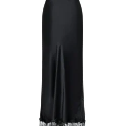 NEO NOIR Veroni Satin Lace Skirt Sort