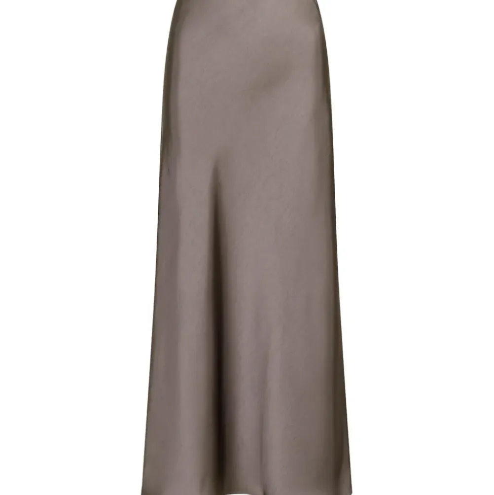 NEO NOIR Vicky Heavy Sateen Skirt Warm Grey