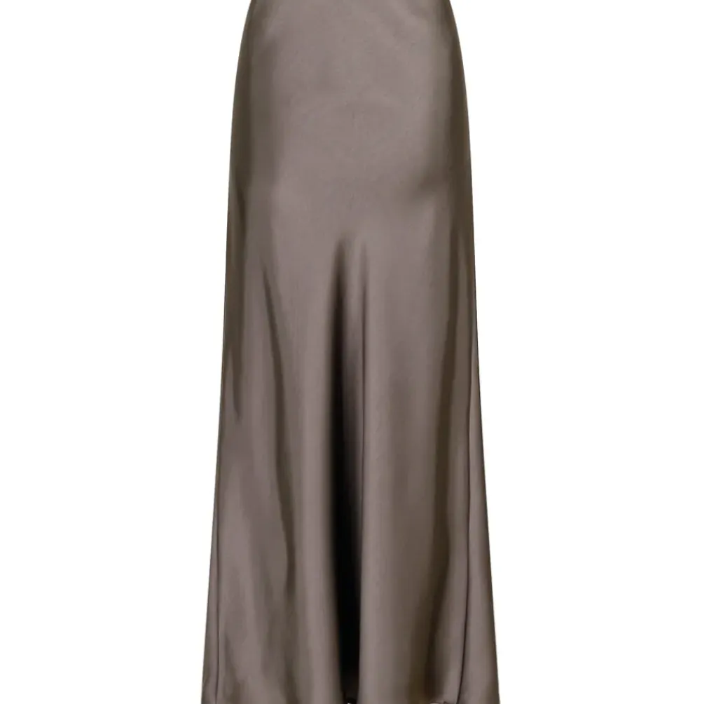 NEO NOIR Vicky Heavy Sateen Skirt Warm Grey