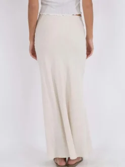 NEO NOIR Viso Linen Skirt Natural
