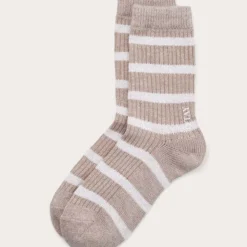 O'TAY Striped Socks Taupe/Off White Onesize