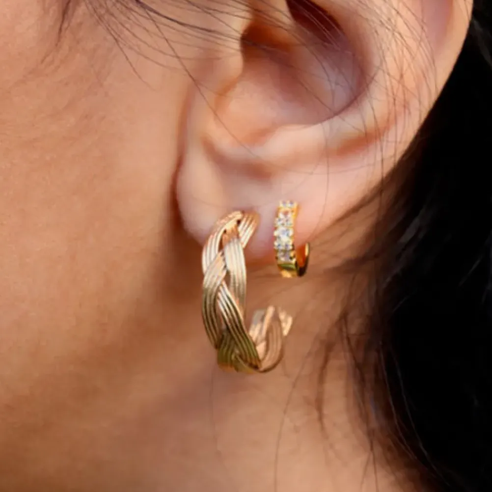 PICO COPENHAGEN Braid Stud Hoops