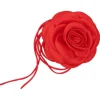 PICO COPENHAGEN Giant Satin Rose String Red
