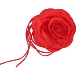 PICO COPENHAGEN Giant Satin Rose String Red
