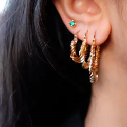 PICO COPENHAGEN Ocean Medium Hoops (guld/sølv)