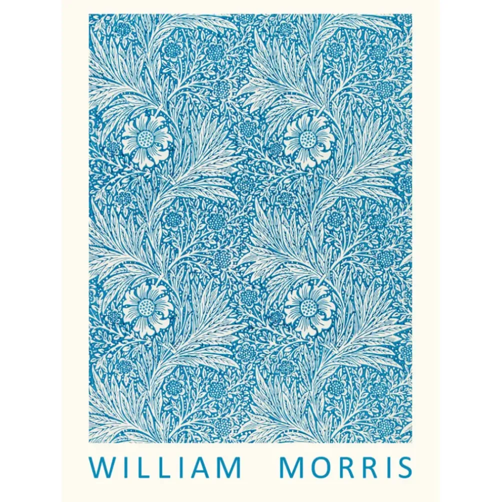 Plakat William Morris Blue Marigold 50x70 cm.