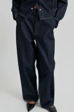 SECOND FEMALE Columbus New Denim Trousers Dark Blue Denim
