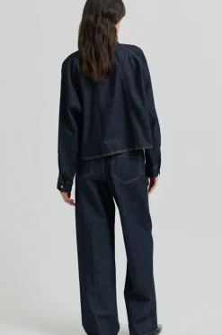 SECOND FEMALE Columbus New Denim Trousers Dark Blue Denim
