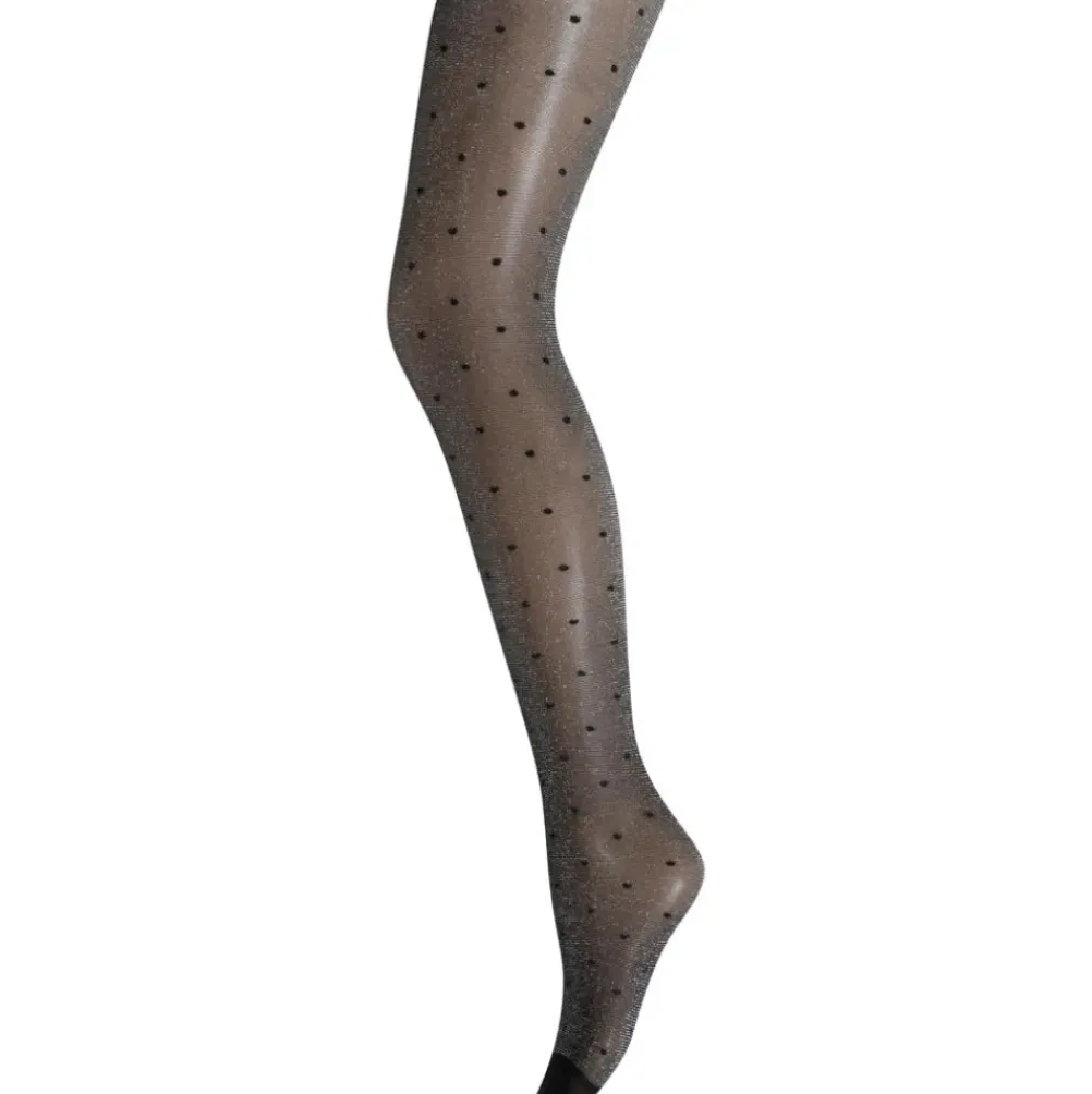 SNEAKY FOX Fay Pantyhose Black Silver