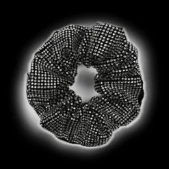 SUI AVA Kelly Crystal Scrunchie Black Diamond