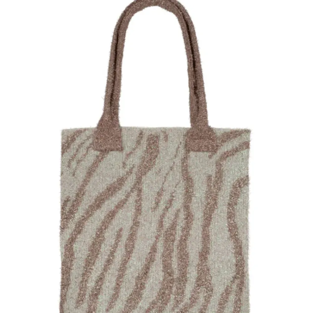 SUI AVA Zebra Glitter Bag Taupe/Creme