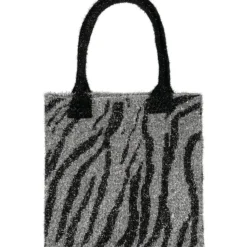 SUI AVA Zebra Glitter Bag Black/Silver