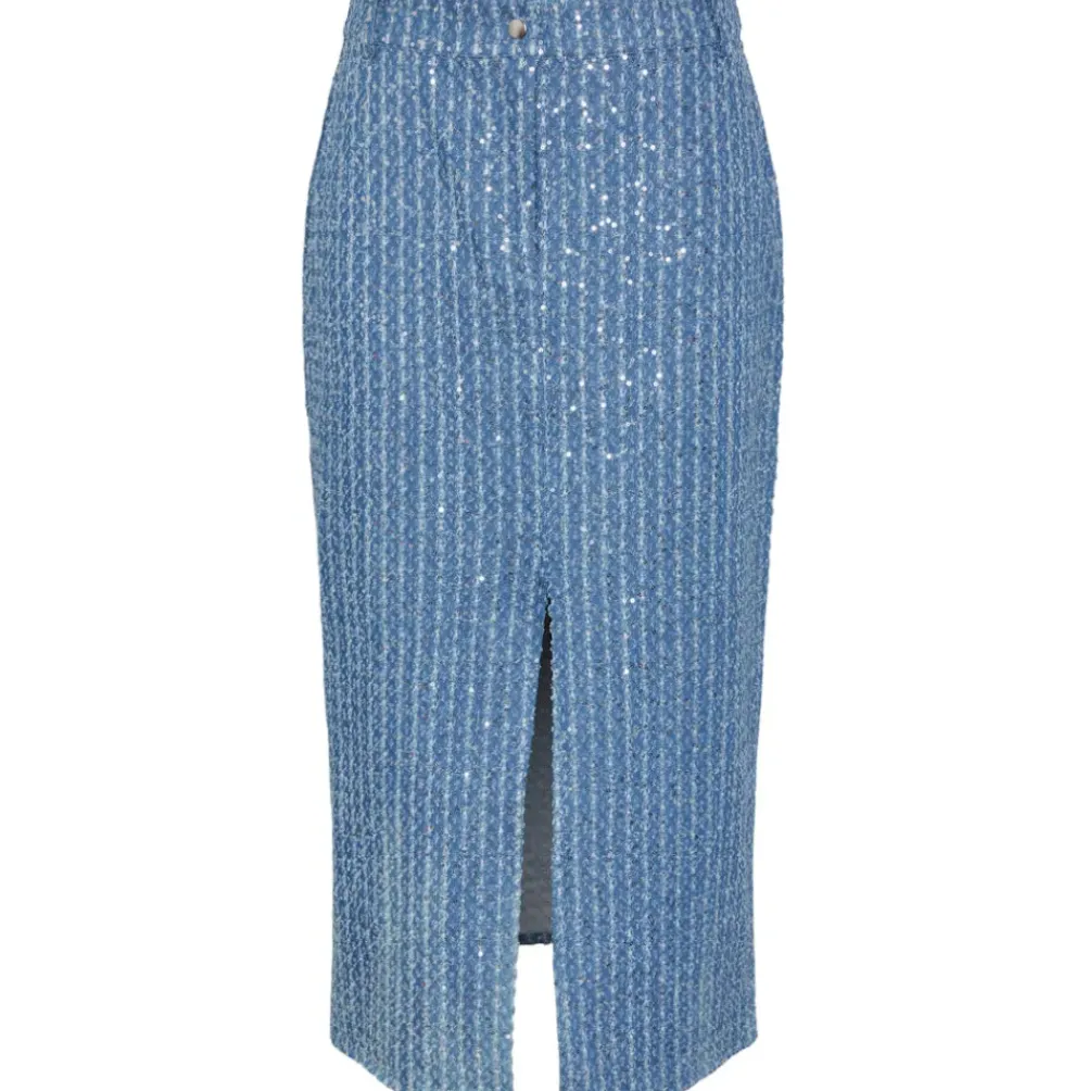 Y.A.S Yasleodis Midi Skirt Blue